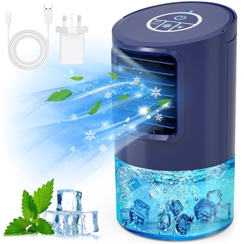 Renfox Portable Air Conditioner, Air Cooler, 5-in-1 Water Cooler with High Cooling Water Tank, 3 Fan...