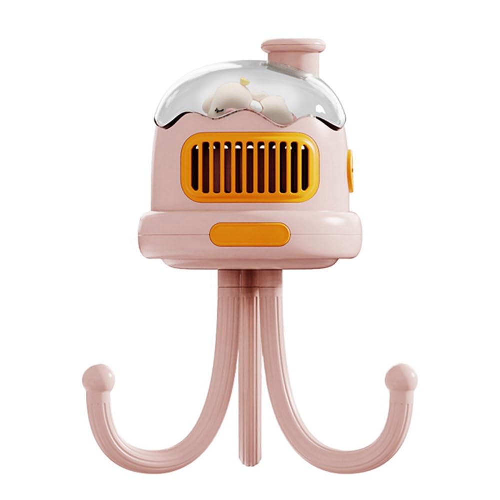 Ventilador portátil for cochecito de bebé, recargable por USB, silencioso, con clip for exteriores, for niños, de mano, sin aspas (rosa),Ventilador de mano