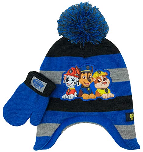 Paw Patrol Winter Hat and Glove Set, Boys Ages 2-5 Blue