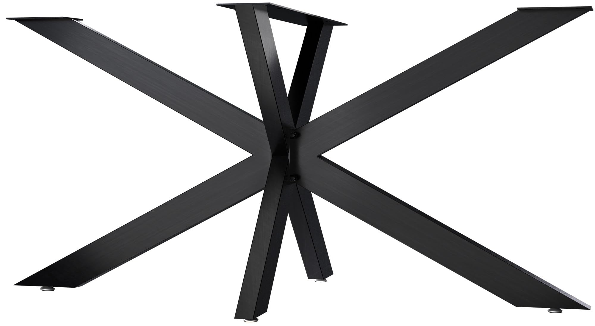 CLP Tischbeine Hardwick I Tischkufen für DIY-Tische mit Höhe 71 cm I Sternförmiges Tischgestell aus pulverbeschichtetem Stahl Farbe Industrial schwarz Größe 150x78x71 cm