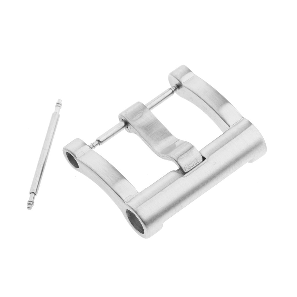 Trendy RetailChic Brushed Stainless Steel Pin Buckle Replacement with Spring Bar For Watch Strap Band 20mm