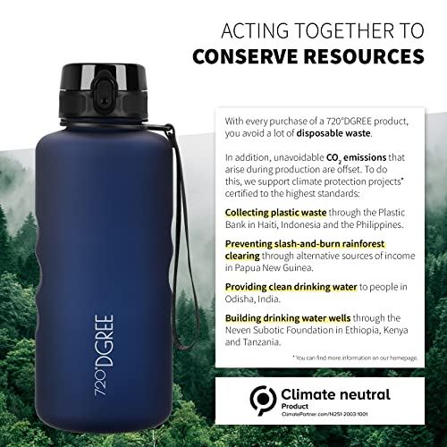 Image of 720DGREE UberBottle 2L + Fruit Sieve Soft Touch BPA-Free Leak-Proof XXL Water Bottle Ideal for Sports, Gym, Hiking, Camping, University, Yoga, Work