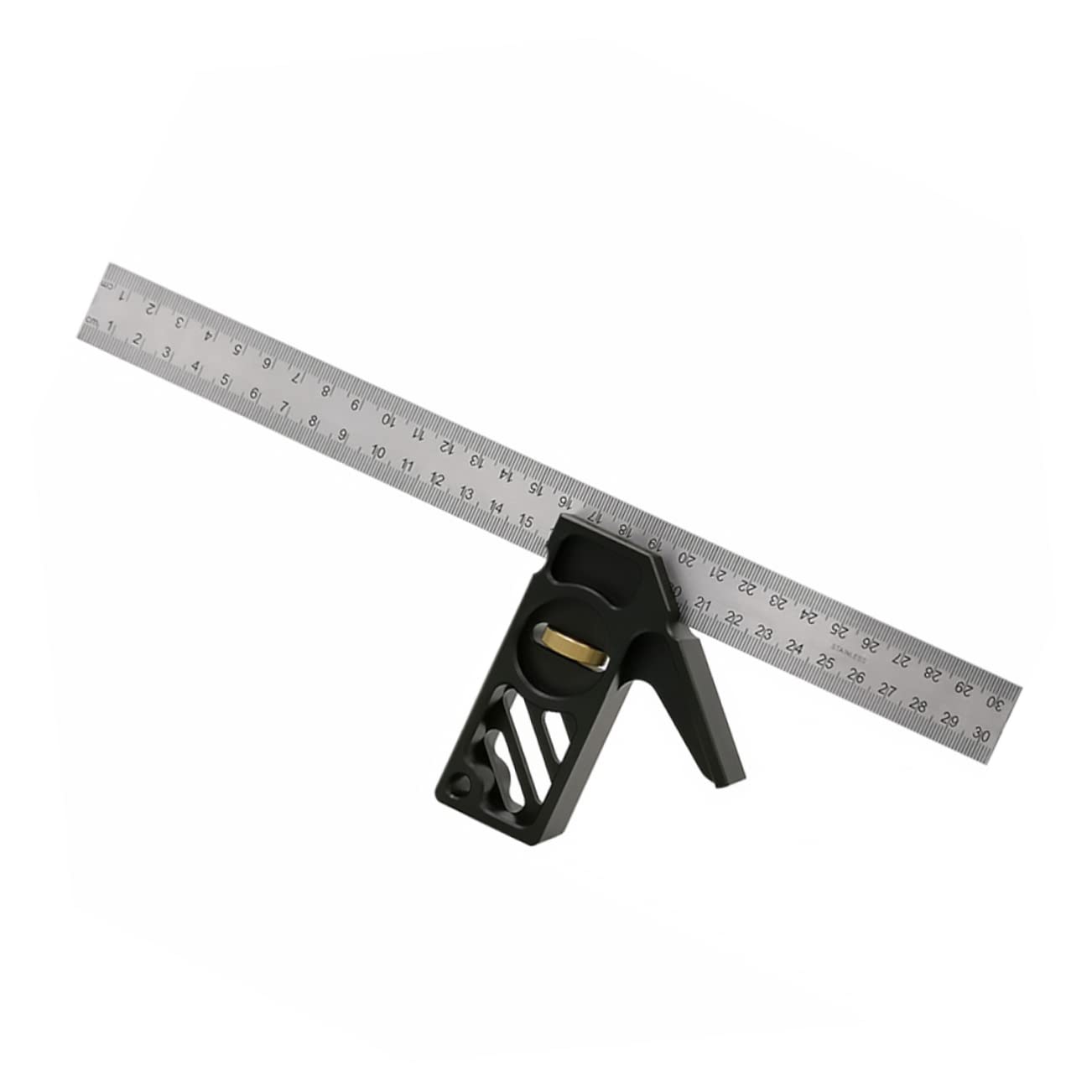 Kombi Winkellineal 45° 90° mit Anschlag für Holzbearbeitung | Aluminiumlegierung und Edelstahl, Leicht und Tragbar, 1 Stück Werkzeug für Handwerker und Schreiner