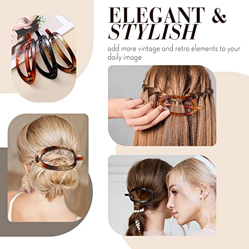 3 Peines para cabello estilo francés ovalados multicolor miniatura 6