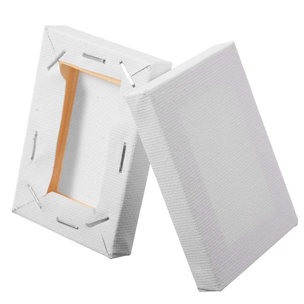 10 Mini Tele Per Pittura 5x7 Cm - Tele In Cotone Su Telaio Legno Per Olio, Acrilico E Artigianato - Foto 3