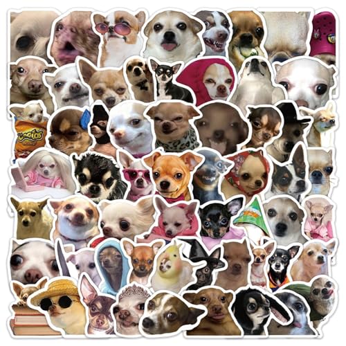 60PCS Funny Dog Meme Stickers, Cute Chihuahua Stickers for Journaling Laptop Scrapbook...