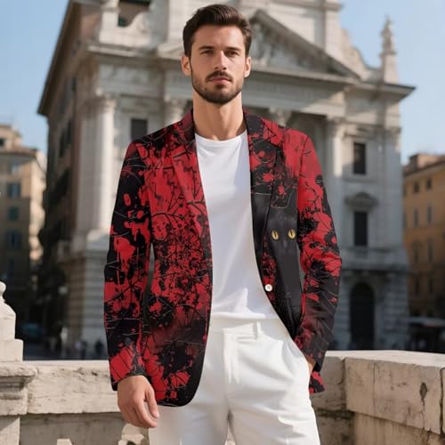 Men’s Halloween Blazer One Button Suit Jacket with Pocket Lightweight Sport Coat with Lining Festival Clothing S-5XL2