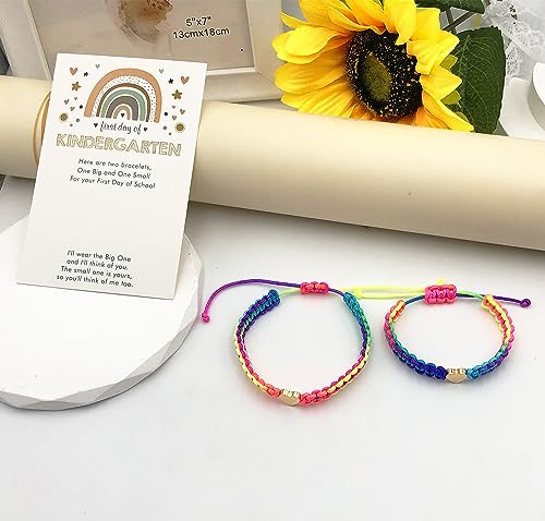 INENIMARTJ First Day of Bracelets First Day of School Bracelets,Back to School Bracelets for 2,Matching Heart Wish Adjustable Bracelets4