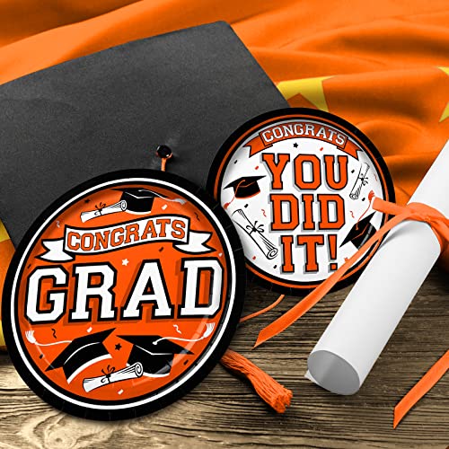 Gatherfun Graduation Party Supplies Dinnerware Set Orange Disposable Dinner Paper Plates Dessert Paper Plates And Napkins For 2023 Congrats Grad Party Decorations, Serve 50 #TOP3