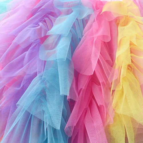 DXTON Girls Summer Tutu Dresses Short Sleeve Party Casual Outfits 3-12 Years3