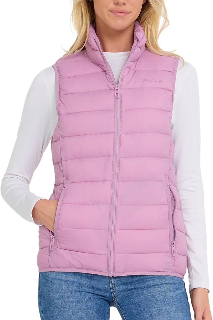spyder Puffer Vest Women, Sleeveless Quilted Jackets for Women - Cute Warm Lightweight Puffy Vest for Winter and Fall-picture-33