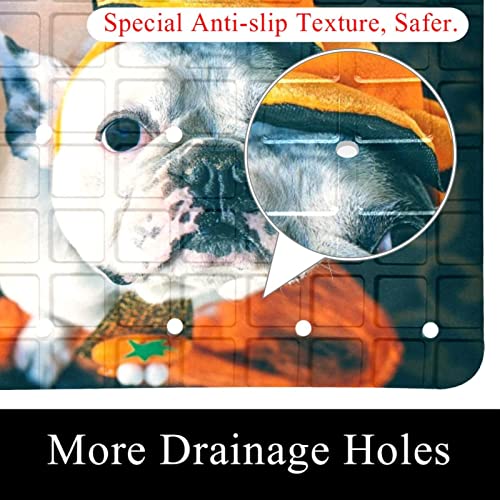 Tapis de bain antidérapant chien avec ventouses drainage