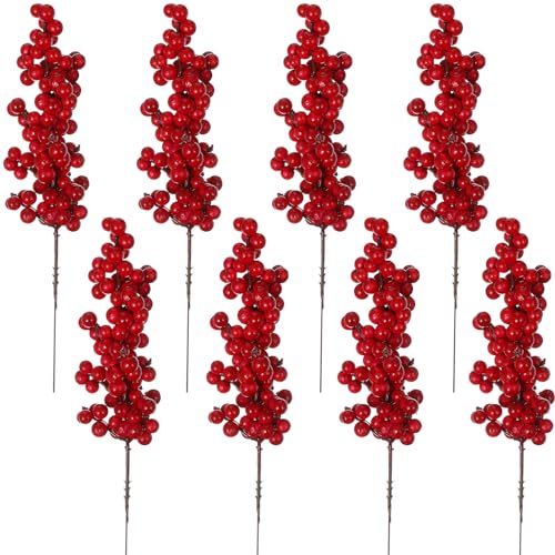 VICASKY 12 Stück Amaryllis Künstlich Rote Beeren Deko Weihnachten...