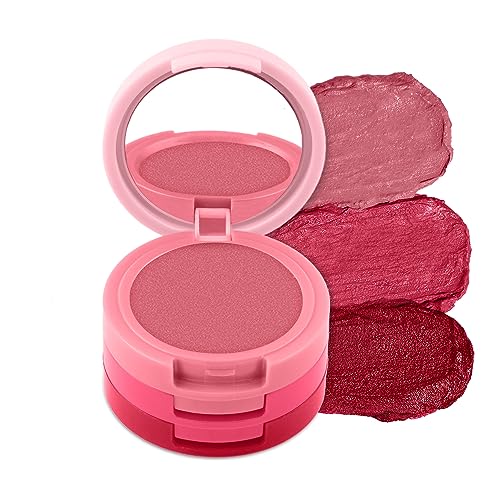 RENEE Glam Stack Creme Lip & Cheek Tint – Pink 4.5g – 3 Shades in 1, Rich Creamy Natural Seamless Finish, Smooth & Blendable Formula – Travel Friendly, Quick & Easy to Use