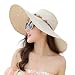 Adrinfly Women Floppy Sun Hat Travel Packable Wide Brim Adjustable Beach Straw Accessories Hat UPF 50+
