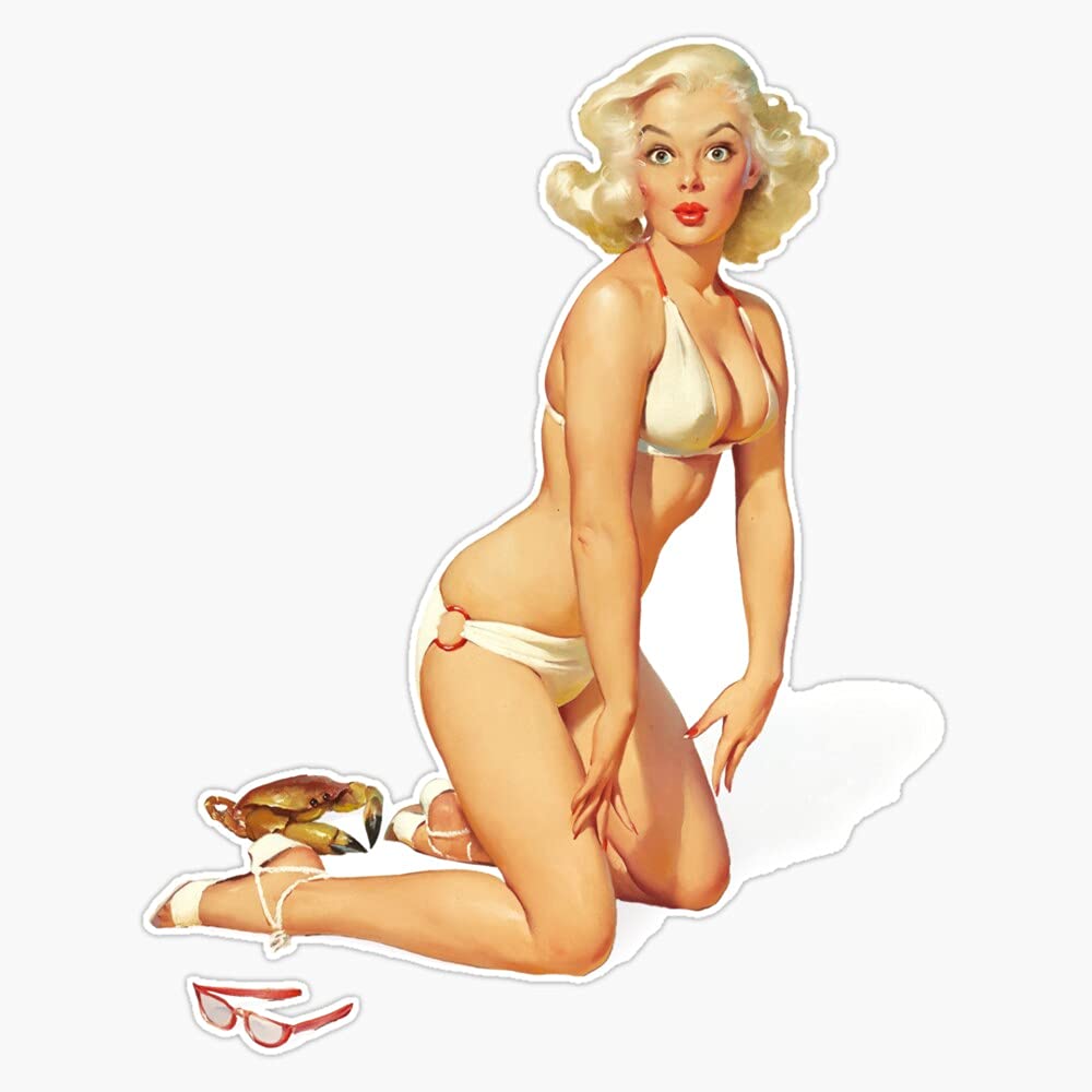 Pin-Up Oops! Vinyl Sticker Waterproof Bumper Sticker Laptop Window Decal 5 inches (LEU3-SM-STICKERS-6130)