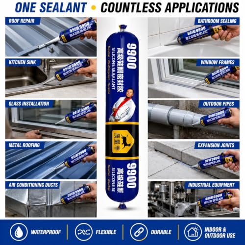 Image of Crack Filling Glue, Concrete Crack Filler Sealant, High Elasticity Cement Crack Filler & Wall Gap, Fast Drying Asphalt Crack Repair for Slabs, Joint Self-Leveling Waterproof Caulking (2)