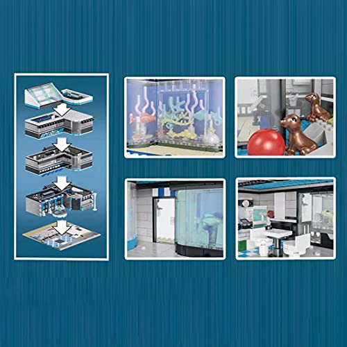 Mocdiy Bausteine Architektur Modell, 2249 Teile Straßenansicht Ozean Museum Haus Bausteine Spielzeug, Schichtung… – Bild 7