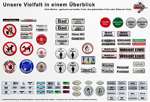 Bike Label Aufkleber 3D Warn-Hinweisschilder Alu gebürstet Vorsicht Stufe 900031