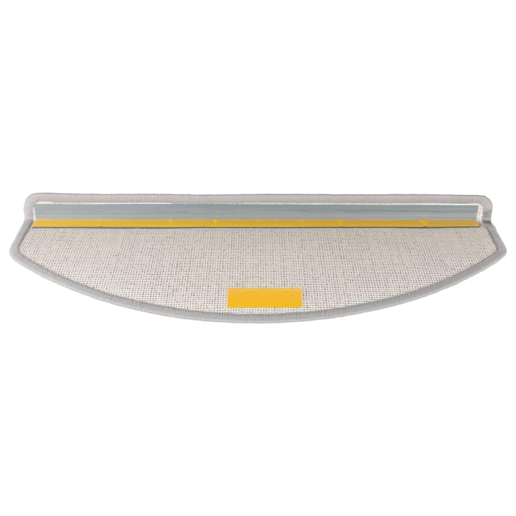 vidaXL 15x Tapis d'Escalier Tapis de Marche d'Escalier Protection d'Escalier Surface Antidérapante Intérieur Maison Gris Clair 65x24x4 cm