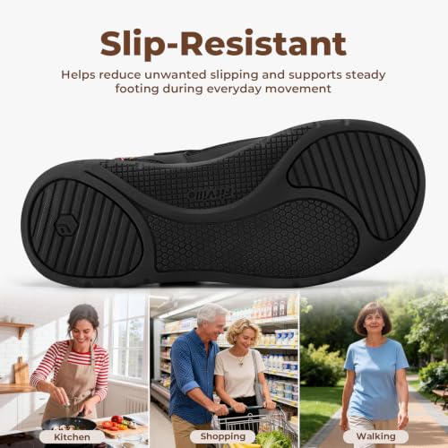Image of FitVille Diabetic Shoes for Women Extra Wide Diabetic Womens Sandals, Walking Shoes with Adjustable Closures Arch Support, Orthopedic Sandals for Flat Feet Heel Pain Relief,Plantar Fasciitis