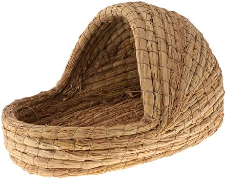 ＡＷＨＡＯ Pet Woven Grass Straw Made Handcraft Nest for Rabbit Hamster, L