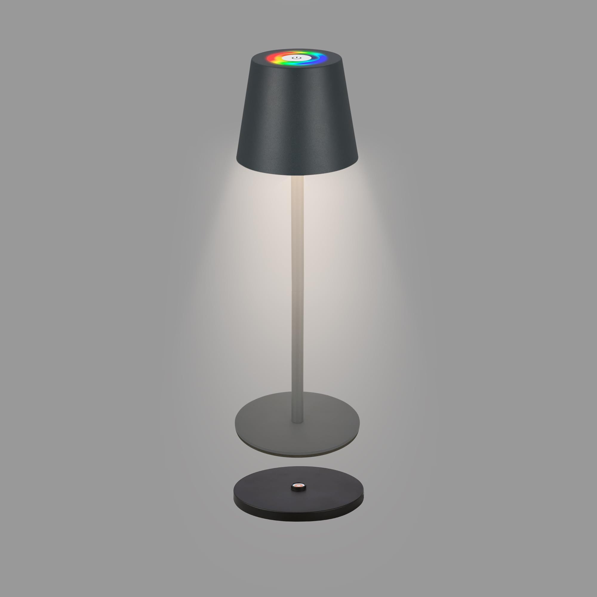BRILONER - RGBW LED Table Lamp Wireless IP44 with Charging Station, Infinitely Dimmable, Battery and Light Source Replaceable, Bedside Lamp, Decorative Lamp, LED Lamp, Battery Table Lamp, Restaurant,