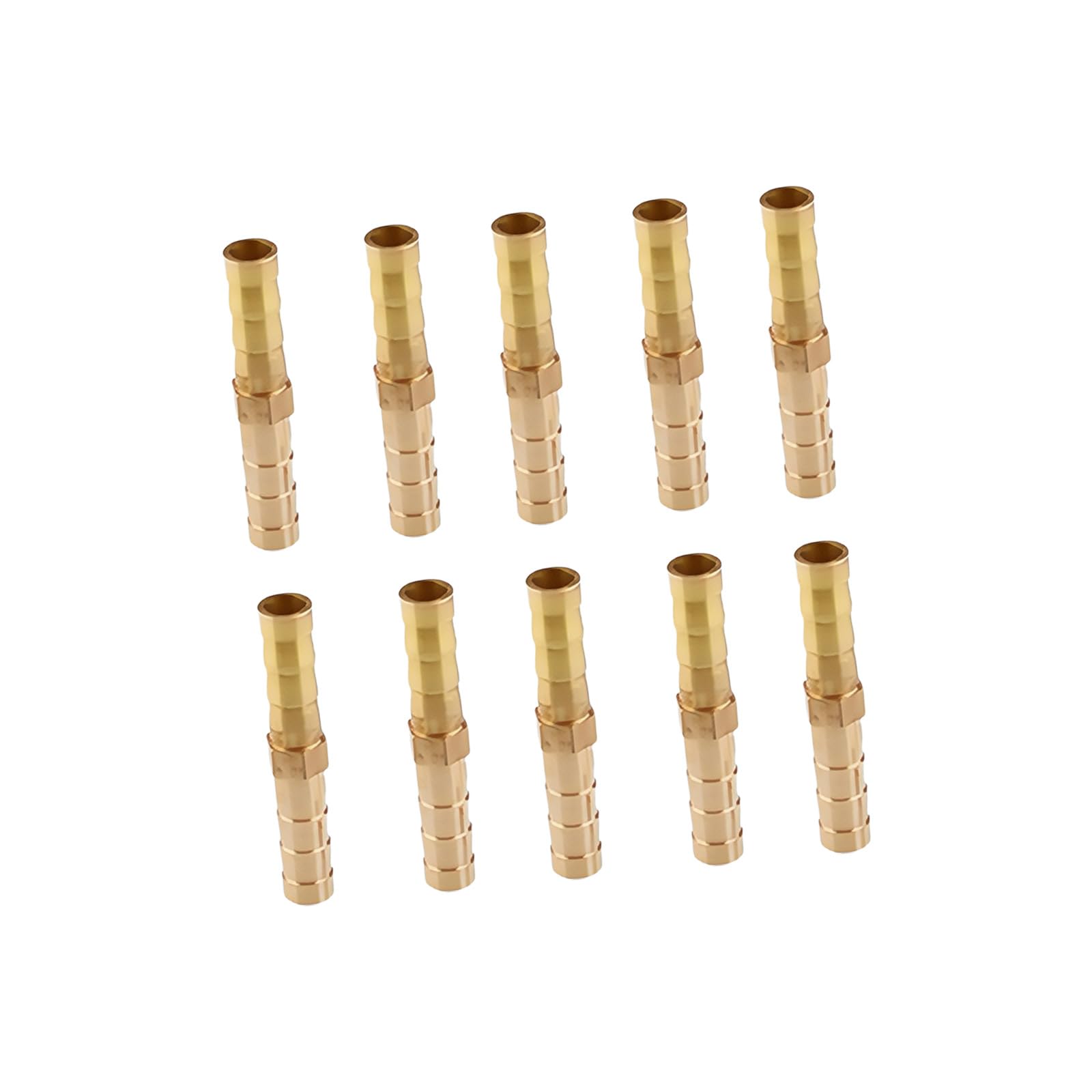 Msioytog 6Mm 10Pcs Brass Barbed Hose Connectors Repair Barbed Fittings For High Temperature & Erosion Resistant Plumbing Repairs Brass Plumbing Repair Couplings