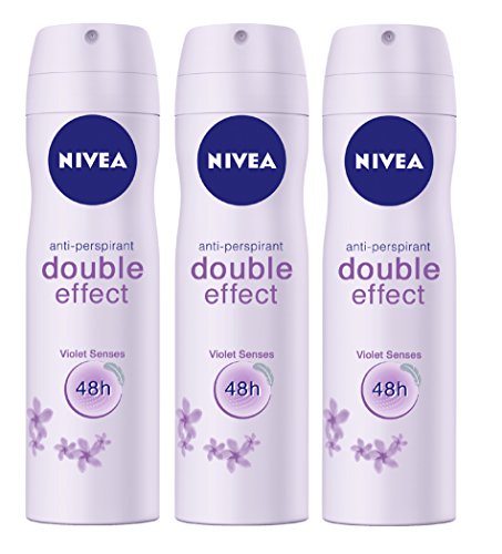 Nivea Double Effect 48 Hr Anti-perspirant Deo Spray (Violet Senses) 150ml. (Pack of 3)