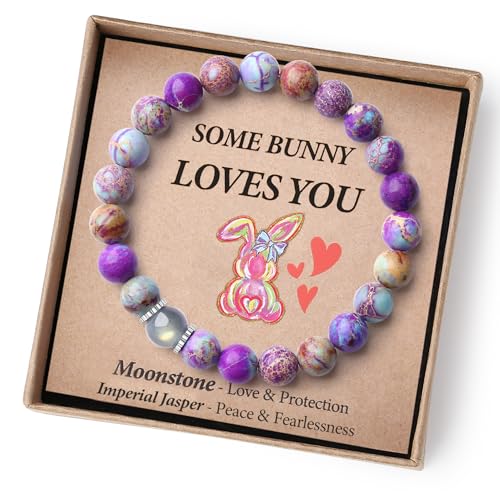 Gifts for Kids Easter Basket Stuffers Teens Girls Teenage Tween Unique Gift Moonstone Bracelet Toddler Egg Essentials Bunny Cards Adults Women Outfit 8 12 7 11 Year Old Christmas Stocking