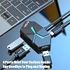 USB Hub 4 Ports, Multiple USB 3.0 Hub Splitter with Power Port and Lights, 3.9ft Long Cable Multiport Adapter Extender for A Port Laptop, Desktop, PC, Flash Drive, HDD
