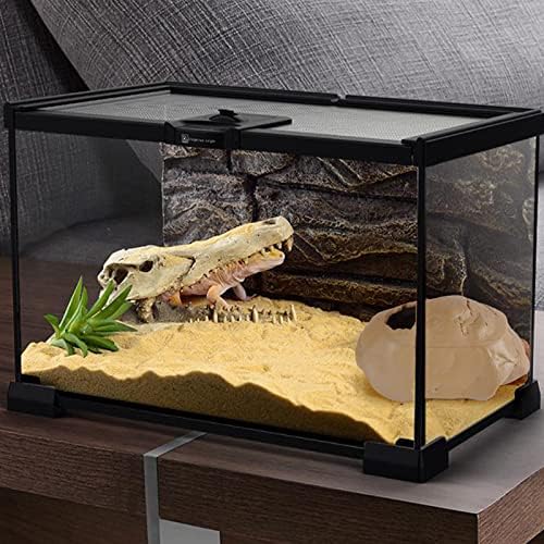 Yuly Reptile Rock Hideout Habitat Decoration Non Toxic Resin Realistic Cave for Pocket Pet Small