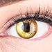 Produktbild Farbige Gelbe Kontaktlinsen Anime Yellow Circle Lenses Heroes Of Cosplay Stark Deckend Ohne Stärke mit gratis Linsenbehälter