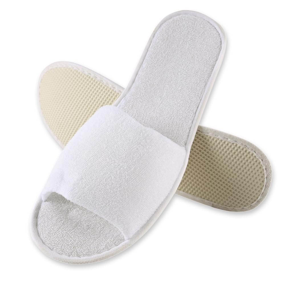FRANZ MENSCH 200 Stück Hygonorm Slipper Classic, offen | Polyester, Box, white, universal, standard, L: 28.5cm, B: 11cm, Hotelslipper, Einweg-Hausschuhen, Gästeschuhe