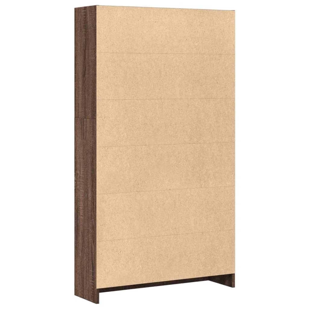 vidaXL Libreria Rovere Marrone 80x24x143 cm in Legno Multistrato, Mobile Porta Libri, scaffale per Libri, Mobile portaoggetti, Porta Libri