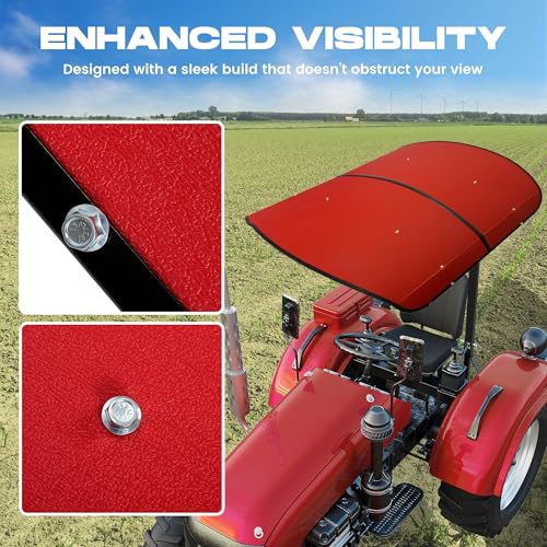 Image of ECOTRIC Tractor Canopy for ROPS 48-3 /8 inch X 48-3 /8 inch - Red Rops Canopy for