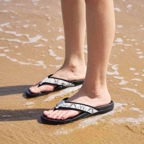 Image of Orkii Womens Plantar Fasciitis Feet Sandals, Best Orthotic Flip Flops With Arch Support, Comfortable Walking Sandals