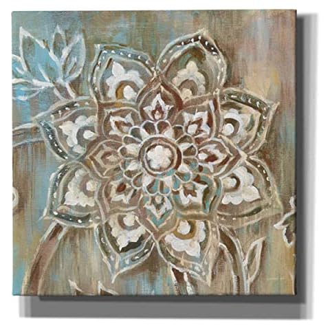 Epic Graffiti 'Henna II Blue' by Danhui Nai Canvas Wall Art, 12" x 12", Brown Cover