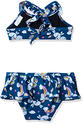 Biquíni Unicórnios, Tip Top, Bebê Menina, Azul (Marinho), 0-6 meses