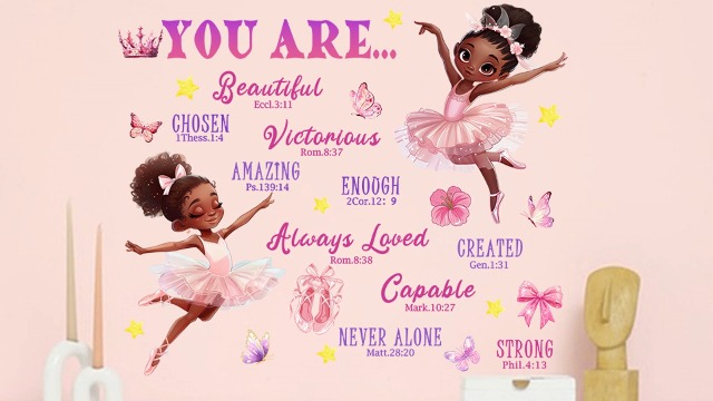 Vinilos Decorativos Mfault Black Girl Ballerina 35x12 pulg miniatura 7
