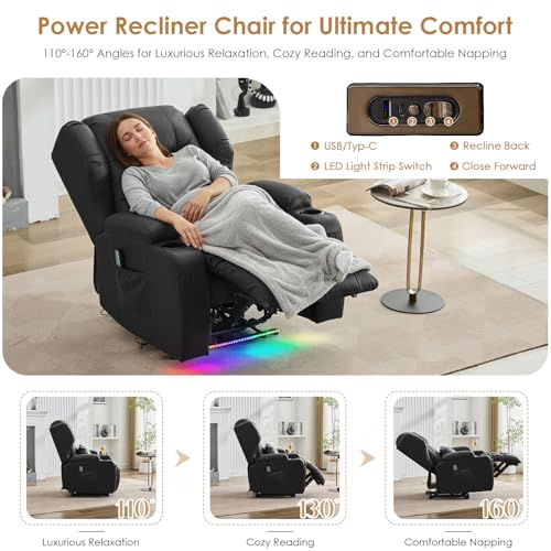 Sillón Plegable Negro Función Eléctrica miniatura 3