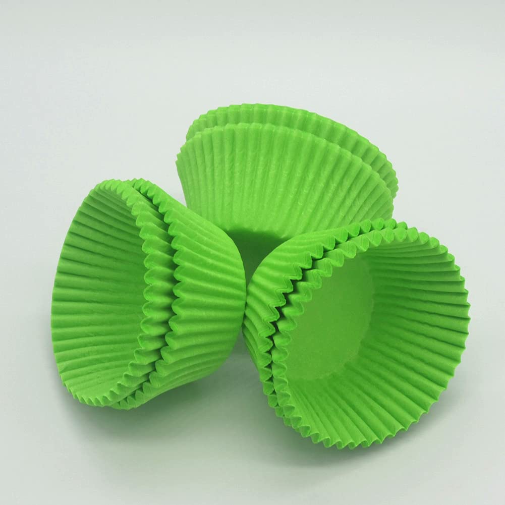 Green Cupcake Liners - Moldes de papel a prueba de grasa estándar para fiestas y más, 150 unidades