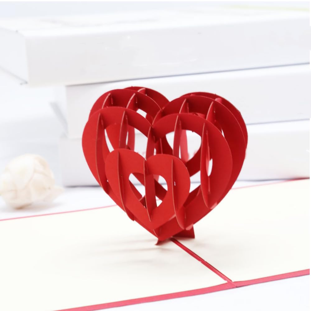 Erweicet Holiday Greeting Card Birthday Card Thank You Card Gift Message Card Anniversary Greeting Card Gift For Teachers, Mothers, Friends, Couples, Heart-Shaped