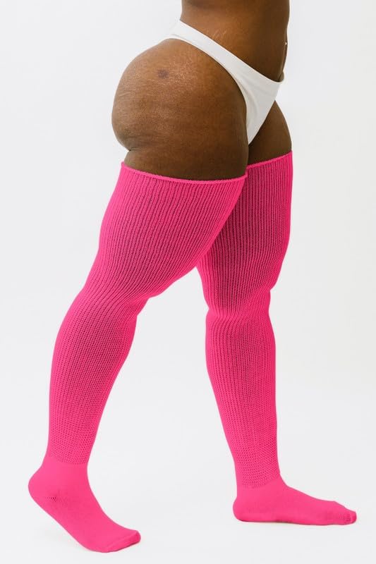 Image of Thunda Thighs Plus Size Thigh High Socks, Over the Knee High Boot Stockings Leg Warmers, Extra Long & Thick Socks