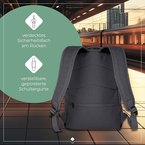 Travelite Handgepäck Rucksack mit gepoltertem Laptopfach, Laptop Rucksack 13 Zoll, KICK OFF, Tagesrucksack für Urlaub und Sport, 40 cm, 17 Liter