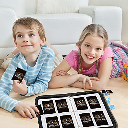 400 Pockets Trading Card Binder With 50 Removable Sleeves, Baseball Card Sleeves 3-Ring Card Collector Album Holder Card Binder Protector Fit For Sports Standard Size Cards, Yu-Gi-Oh, Mtg (Yellow) #TOP5