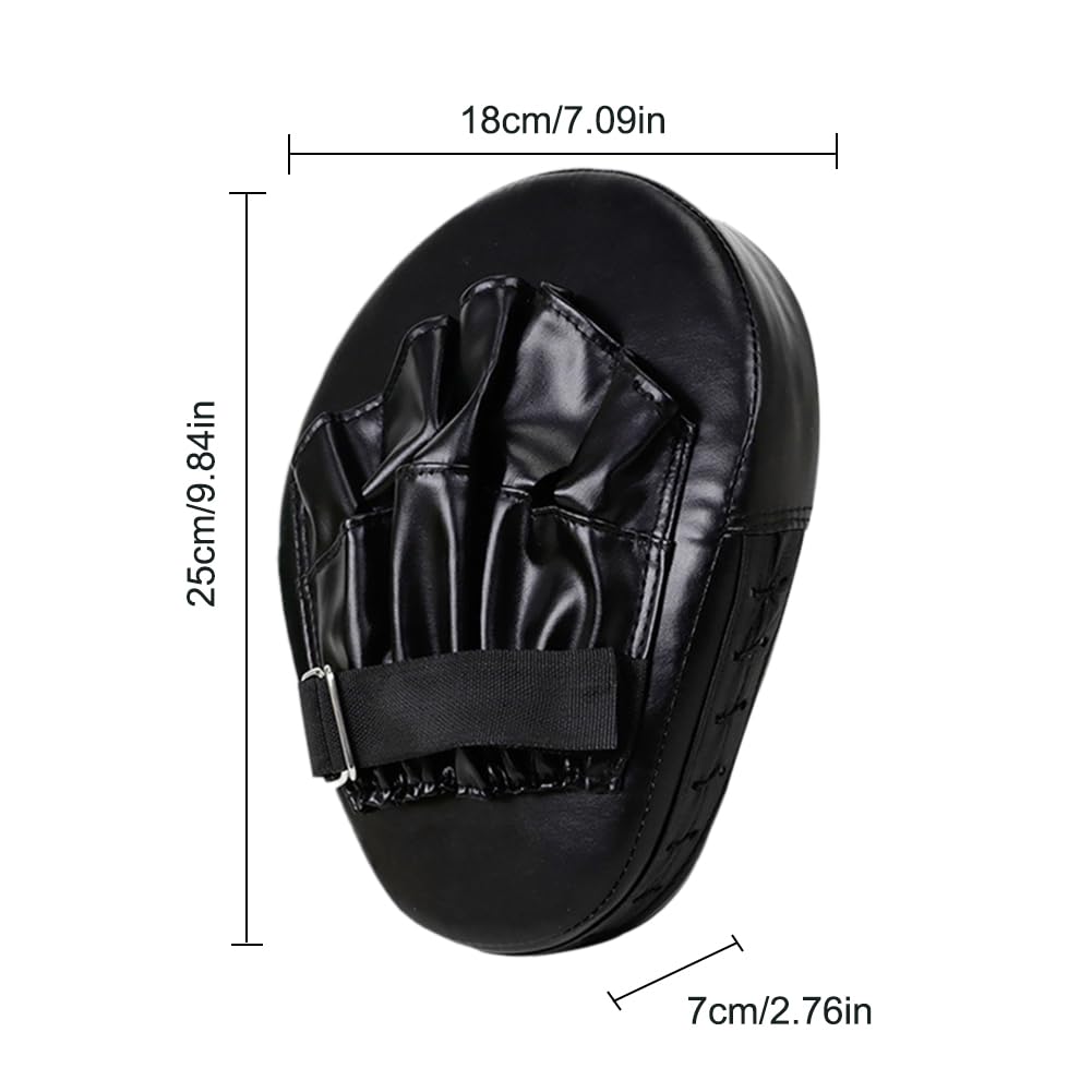 Objetivo de Mano de Boxeo Curvo Cuero de PU Objetivo de Mano de 5 Dedos Manoplas de perforación Curvas Transpirables Almohadilla de Enfoque de Boxeo para Entrenamiento de Artes Marci