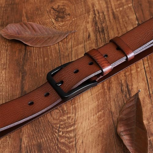 Men's Belt, Leather Dress Belt with Single Prong Buckle width 3.8cm for Casual and Business4