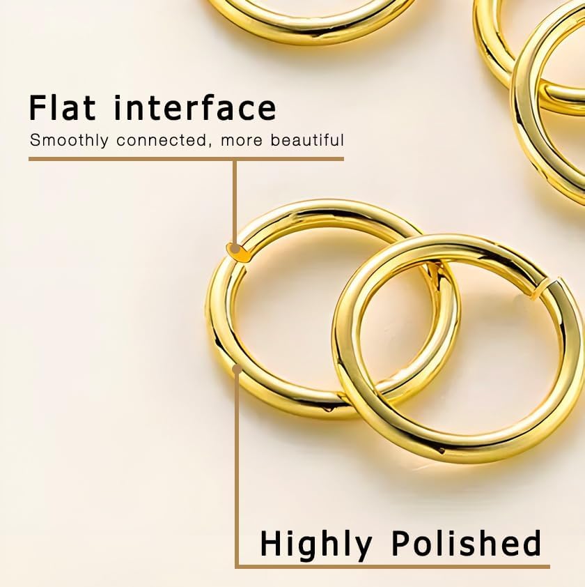 300PCs 18k Gold Plated Jump Rings for Jewelry Making, 4mm 5mm 6mm 7mm Earring Bracelet Necklace Finding & Supplies (18K Gold Plated) - Image 4