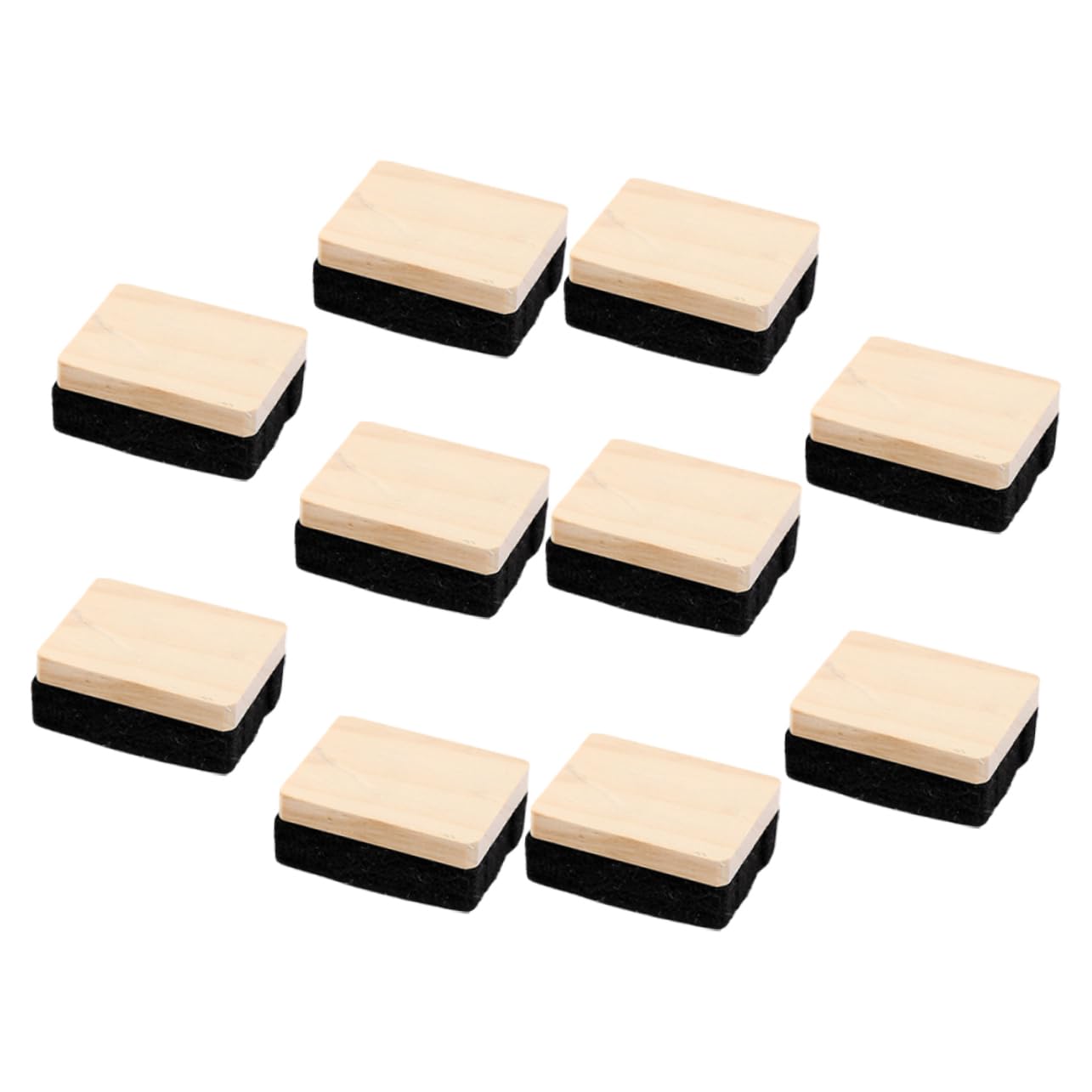 VILLCASE 5 Sätze Radiergummi Whiteboard-radierer Weiße Tafel Kreidereiniger Mini-tafellöscher White Board Teller Weiß Tragbarer Tafelradierer Mini-trockenradierer Hölzern 10 Stücke * 5